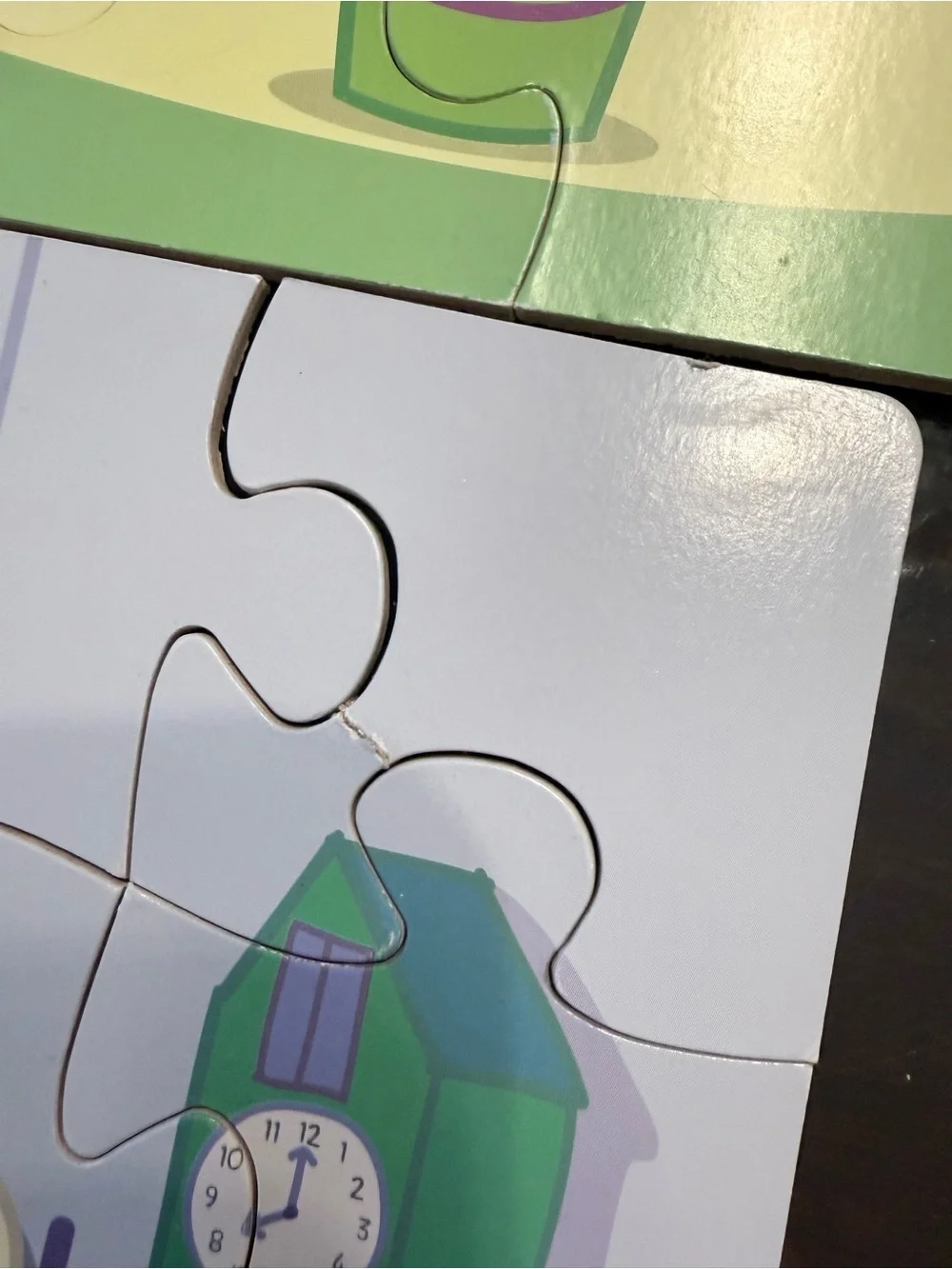 7- Peppa Pig Puzzle Set - Pink, Green, Blue Scenes numbered for easy making!